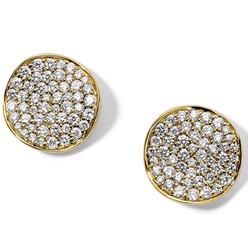 Designer IPPOLITA 18K Yellow Gold Diamonds STARDUST Stud Earrings Flower $3495